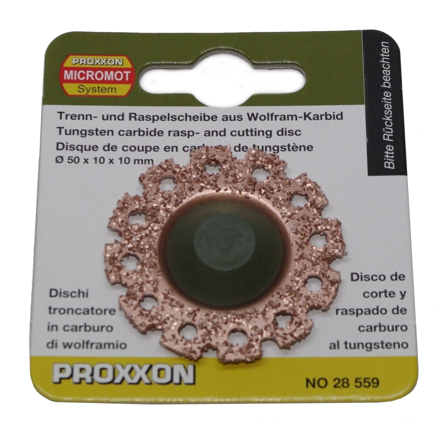 PROXXON 28559 Wolfram Karbid Trennscheibe Raspelscheibe Ø50mm für Langhals-Winkelschleifer LHW