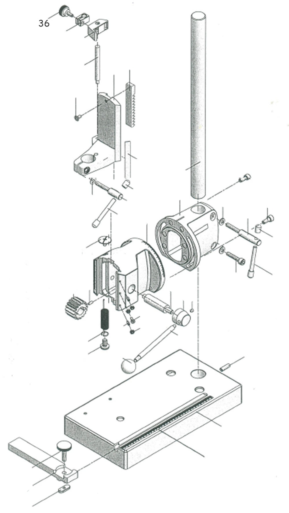 PROXXON 28600-36 Rändelschraube für Bohrständer MB200
