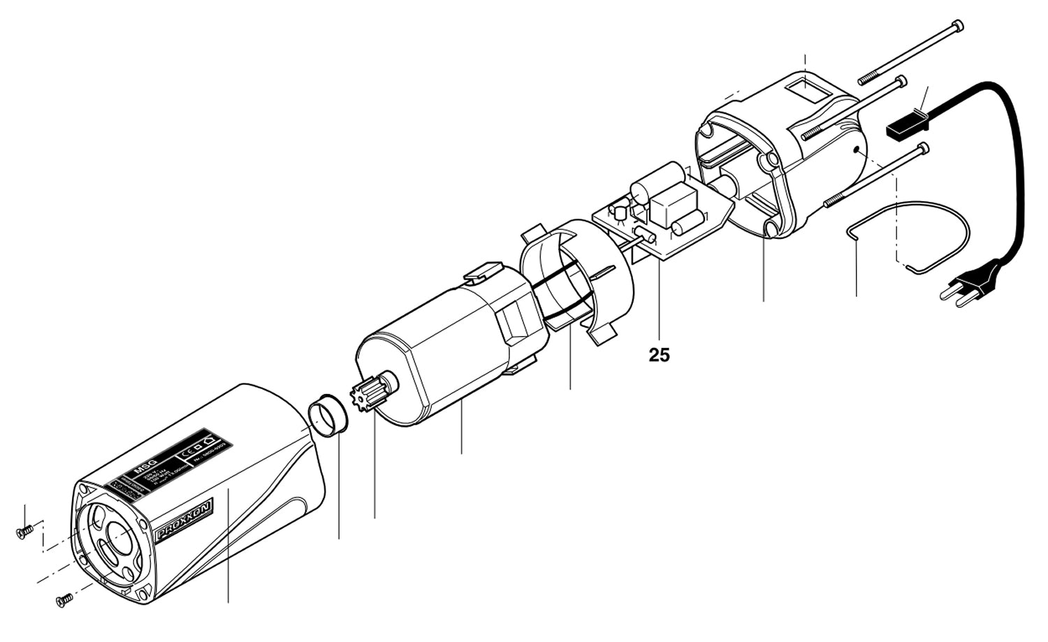 PROXXON 28644-25 Platine / Regelung für Motorschnitzgerät MSG Ersatzplatine