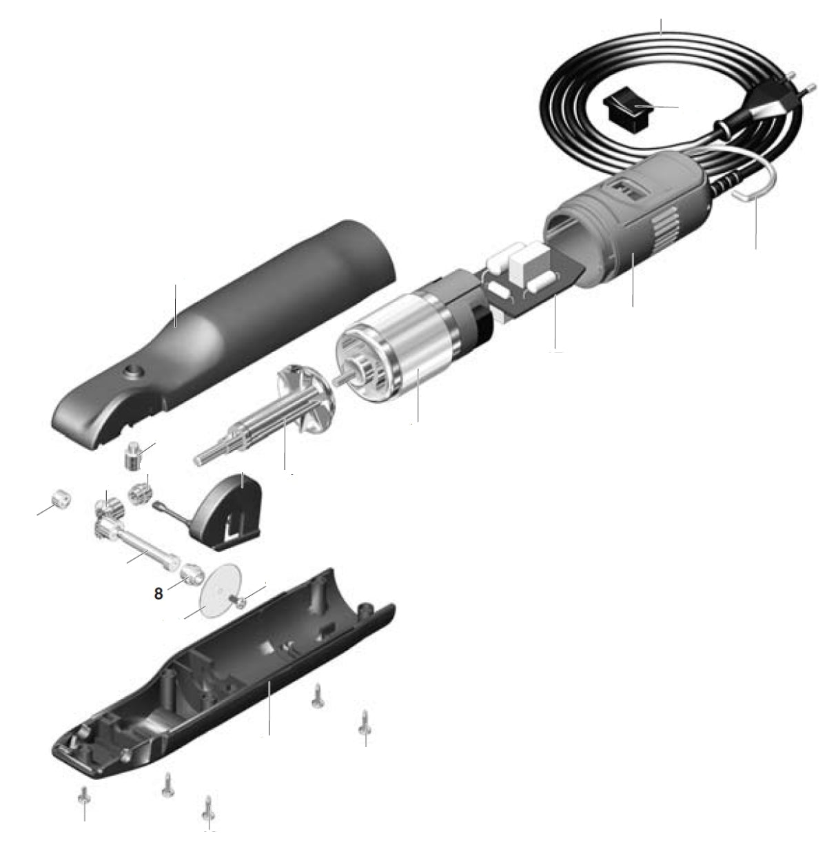 PROXXON 28650-11 Sägeblattwelle inkl. 08 & 09 für MICRO-Cutter MIC