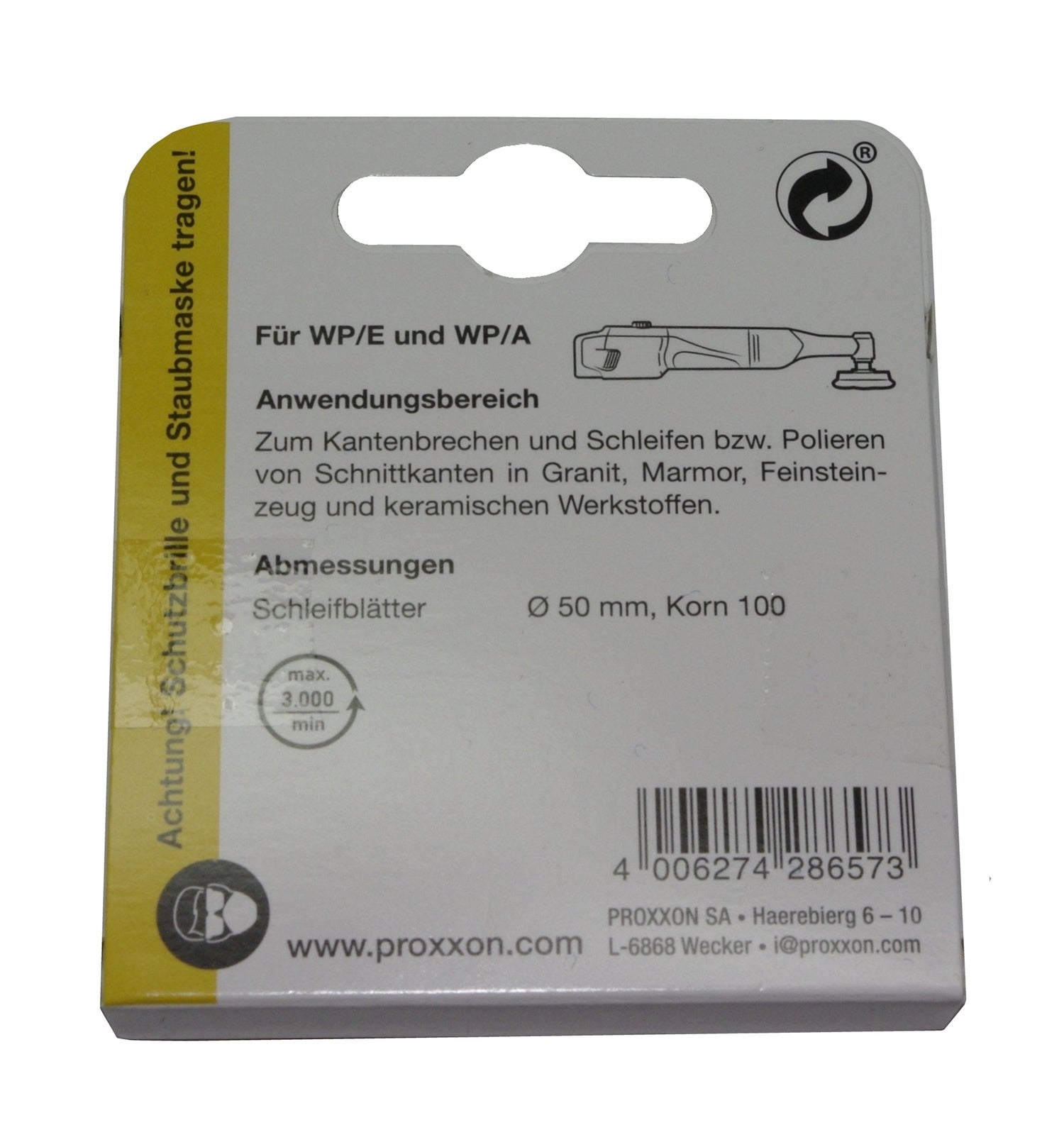 PROXXON 28657 Diamant Schleifpads Polierpads Ø50mm Korn 100 3 Stück für WP/E WP/A