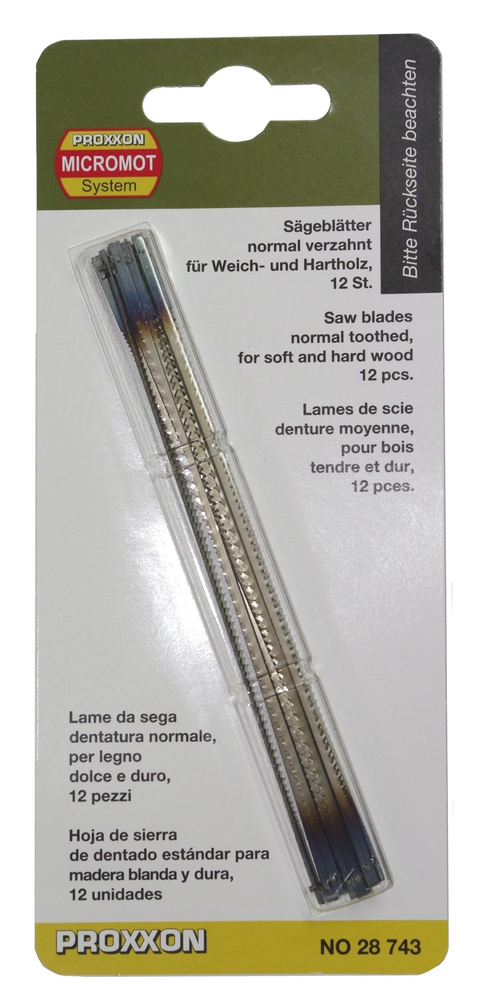 PROXXON 28743 Laubsägeblatt für Holz normal verzahnt 12er Packung