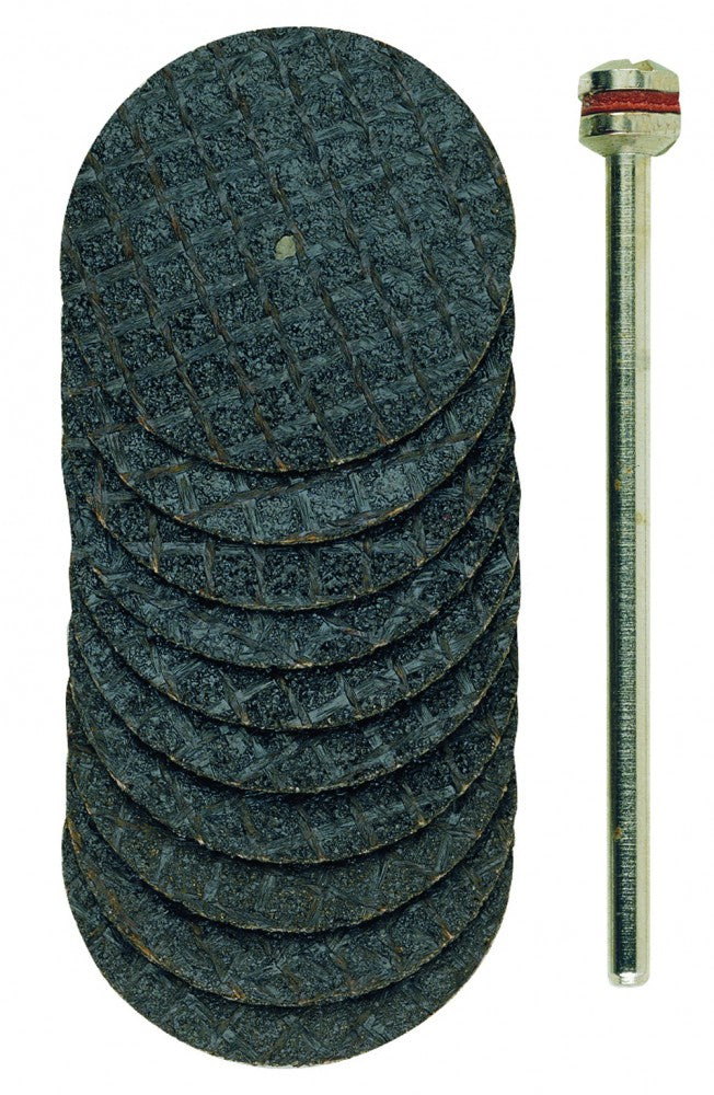 PROXXON 28808 Trennscheiben mit Gewebe, 22 mm, 10 Stück + Träger