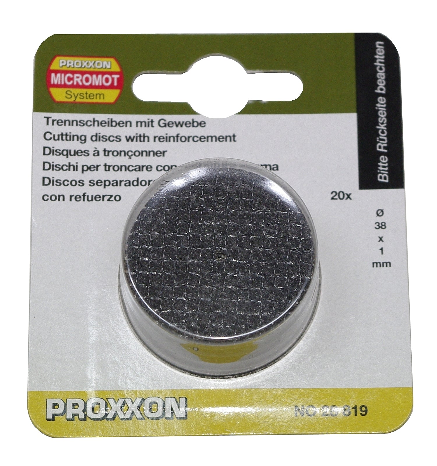 PROXXON 28819 Trennscheibe mit Gewebebindung Ø38mm, 20 Stück