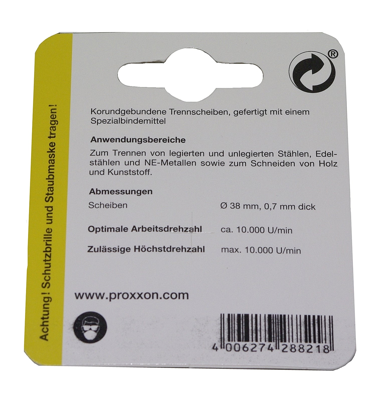 PROXXON 28821 25 x Trennscheiben korrund Ø38mm 25 Stück