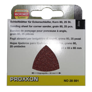 PROXXON 28891 Schleifblätter Korn 80 / 25 Stück für OZI Nummer 28520