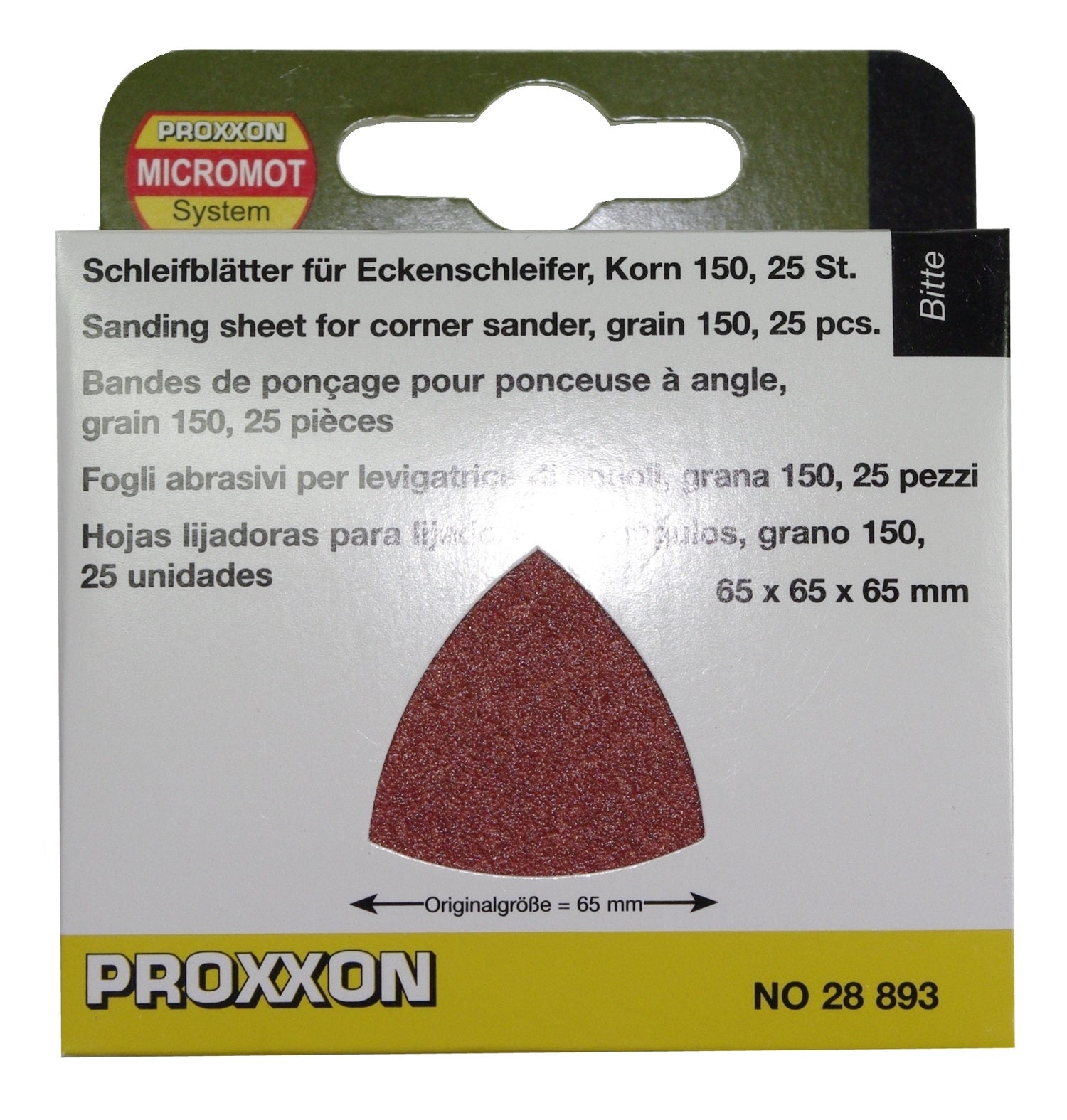 PROXXON 28893 Schleifblätter Korn 150 / 25 Stück für OZI Nummer 28520