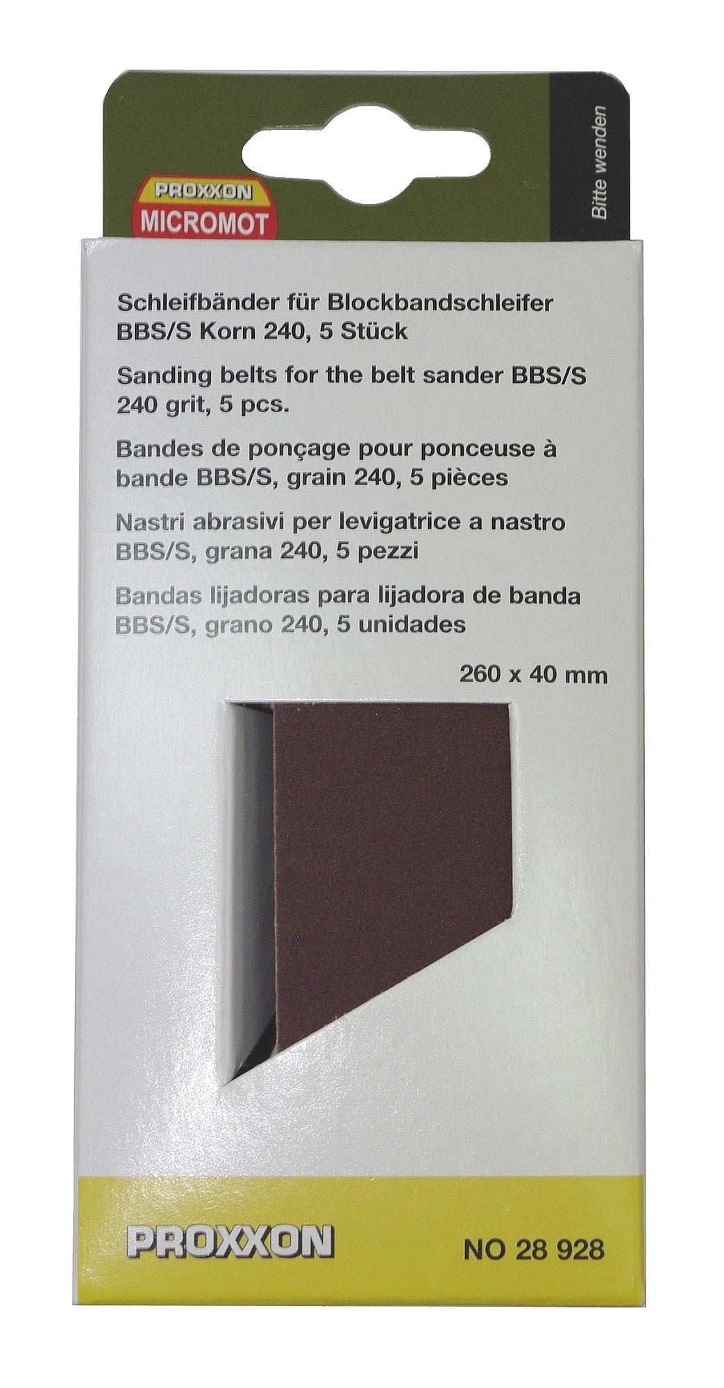 PROXXON 28928 Schleifband Korn 240 für Blockbandschleifer BBS und BBS/S
