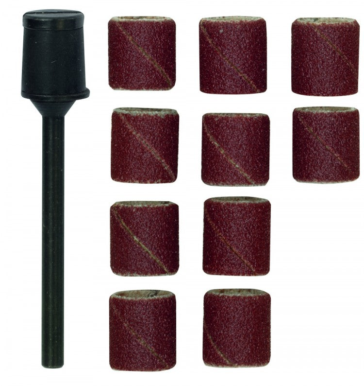 PROXXON 28980 1 x Träger mit 10 Schleifbändern Form Zylinder, Korn 150 Ø10mm