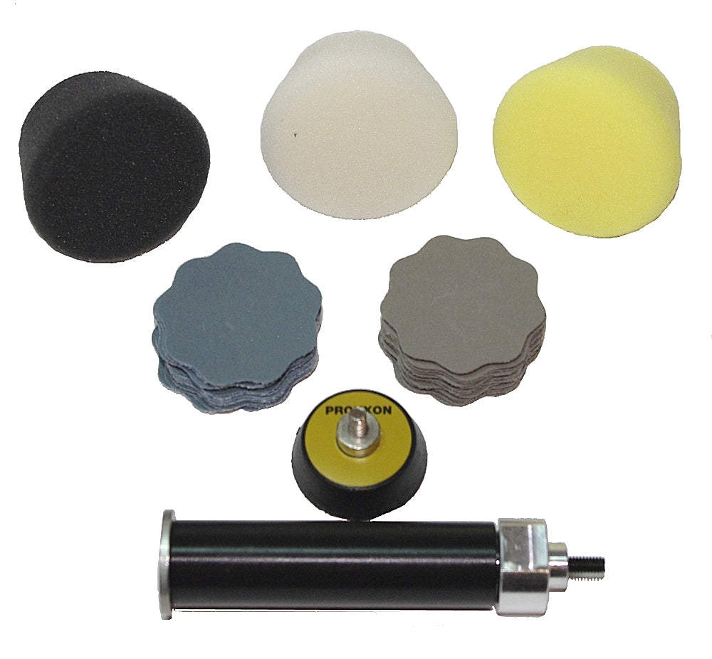 PROXXON 29070 Profi Set zum Feinschleifen und Polieren für WP/E, WP/A