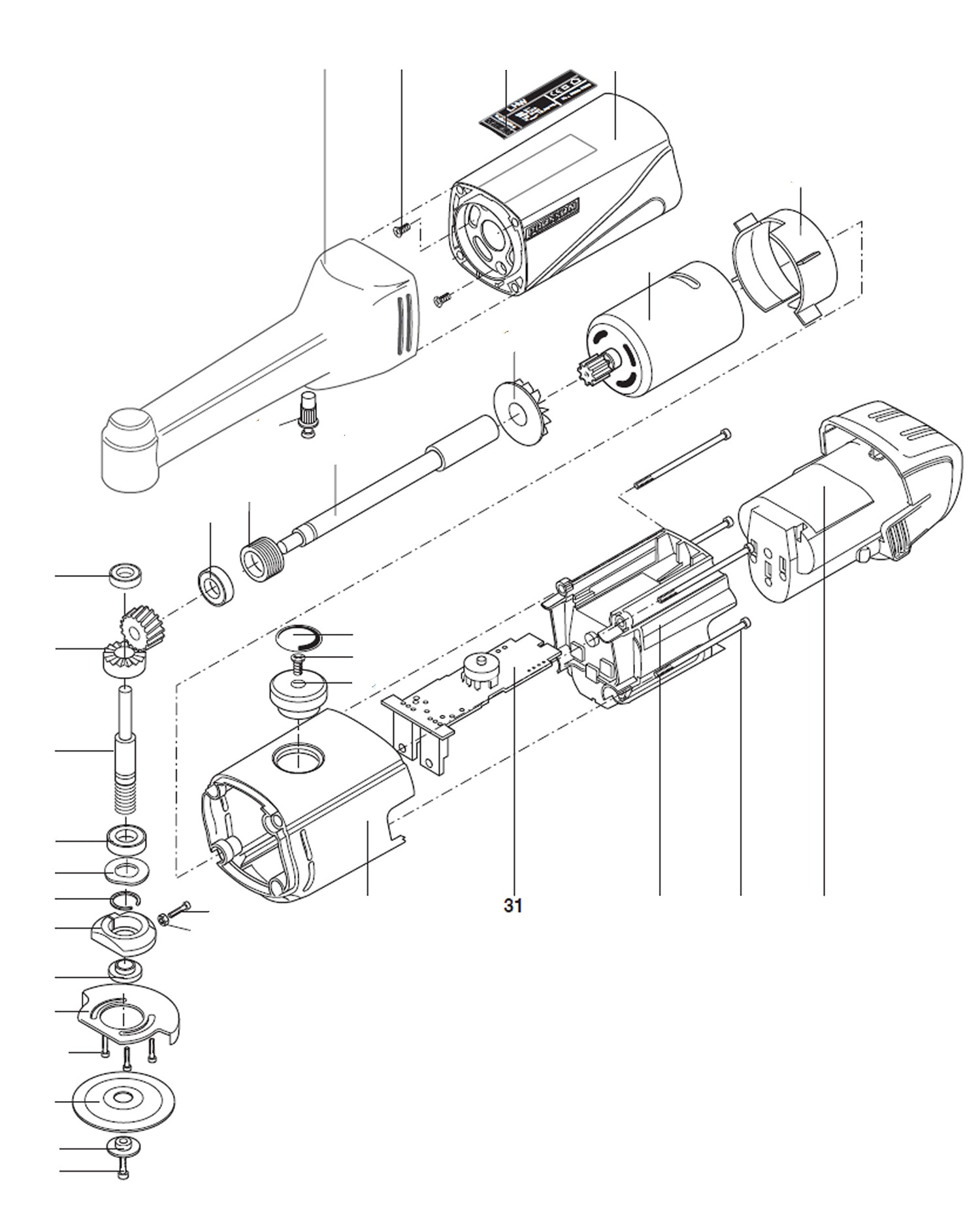 PROXXON 29815-31 Platine für Langhalswinkelschleifer LHW/A Akku