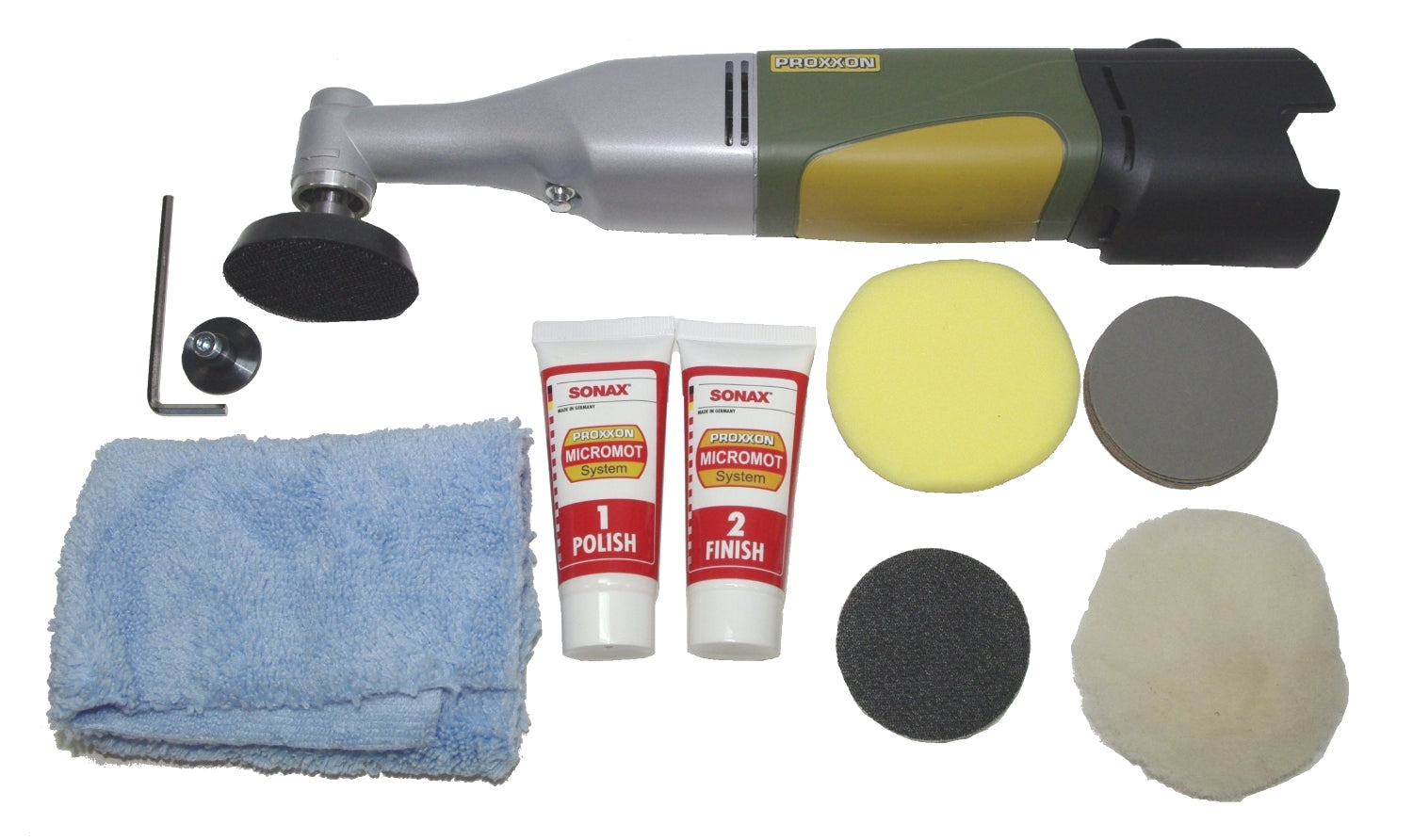PROXXON 29822 AKKU Winkelpolierer WP/A mit Zubehör OHNE Akku und Ladegerät