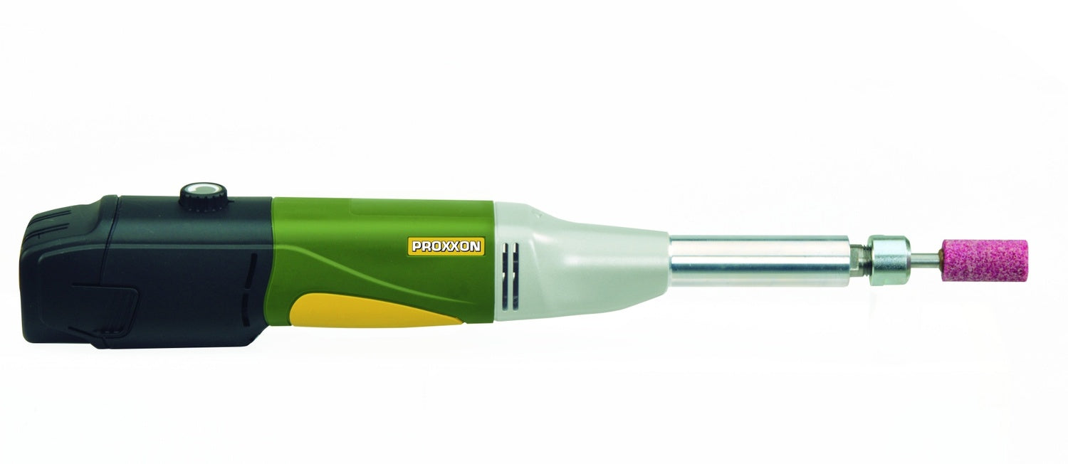 PROXXON 29860 Akku Langhals Geradschleifer LGS/A mit Edelkorund-Schleifstift Akku Ladegerät