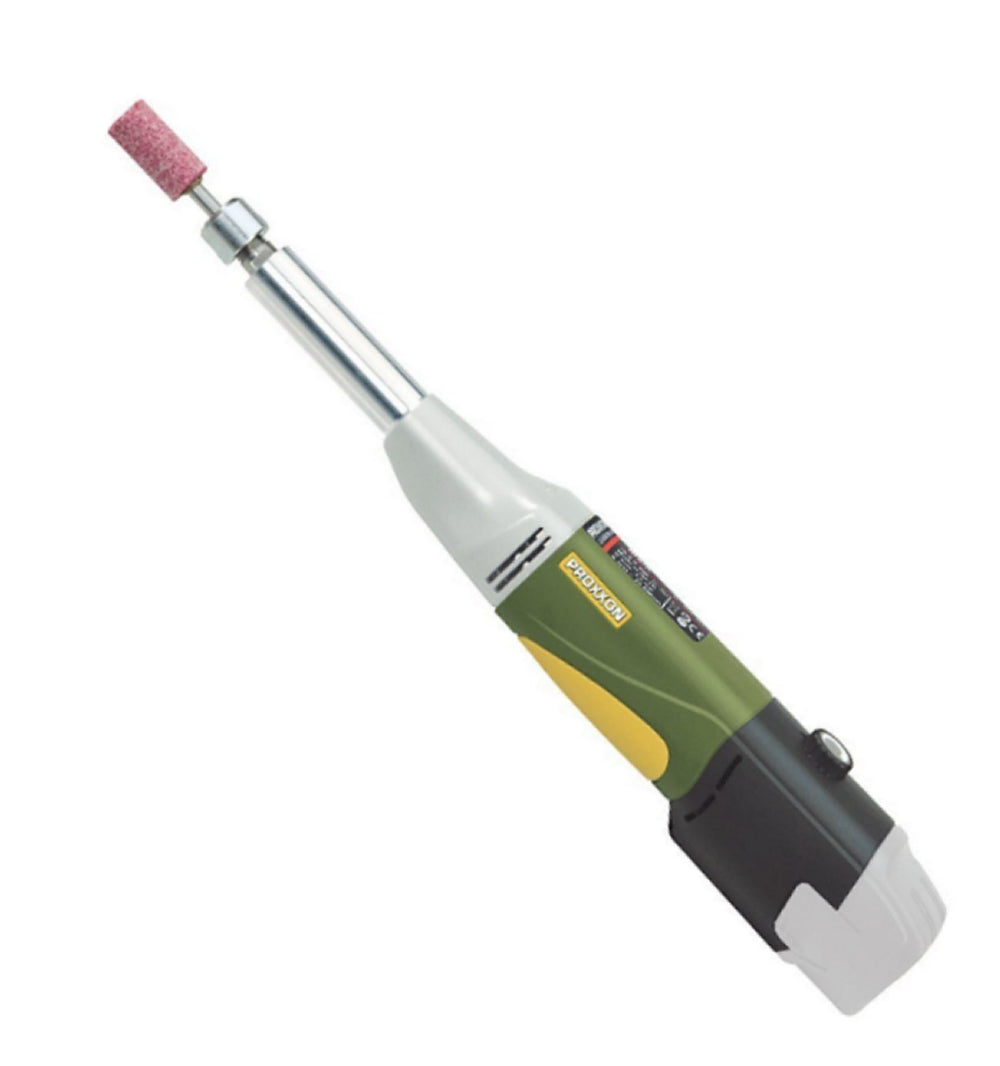 PROXXON 29862 Akku Langhals Geradschleifer LGS/A mit Edelkorund-Schleifstift OHNE Akku und Ladegerät