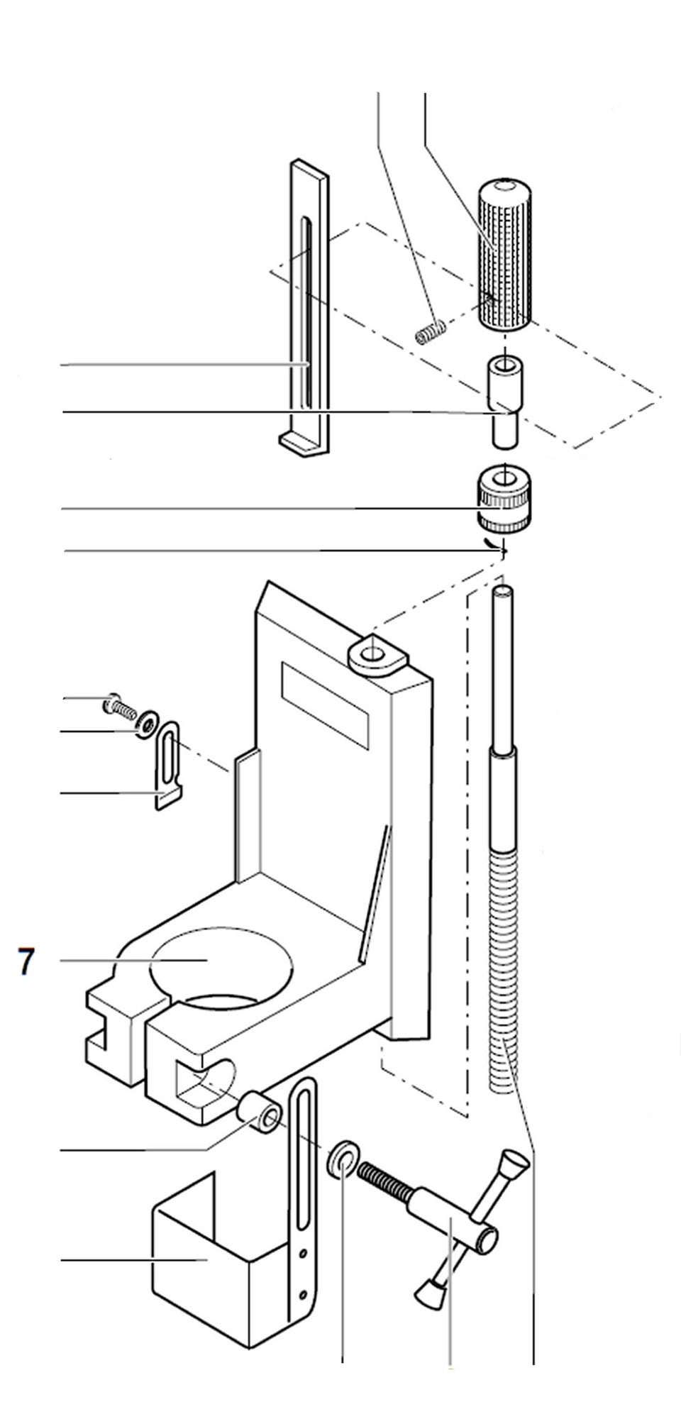 PROXXON 20000-07 Schlitten mit Werkzeugaufnahme Ø43mm für Bohr- und Fräsbank BFB2000