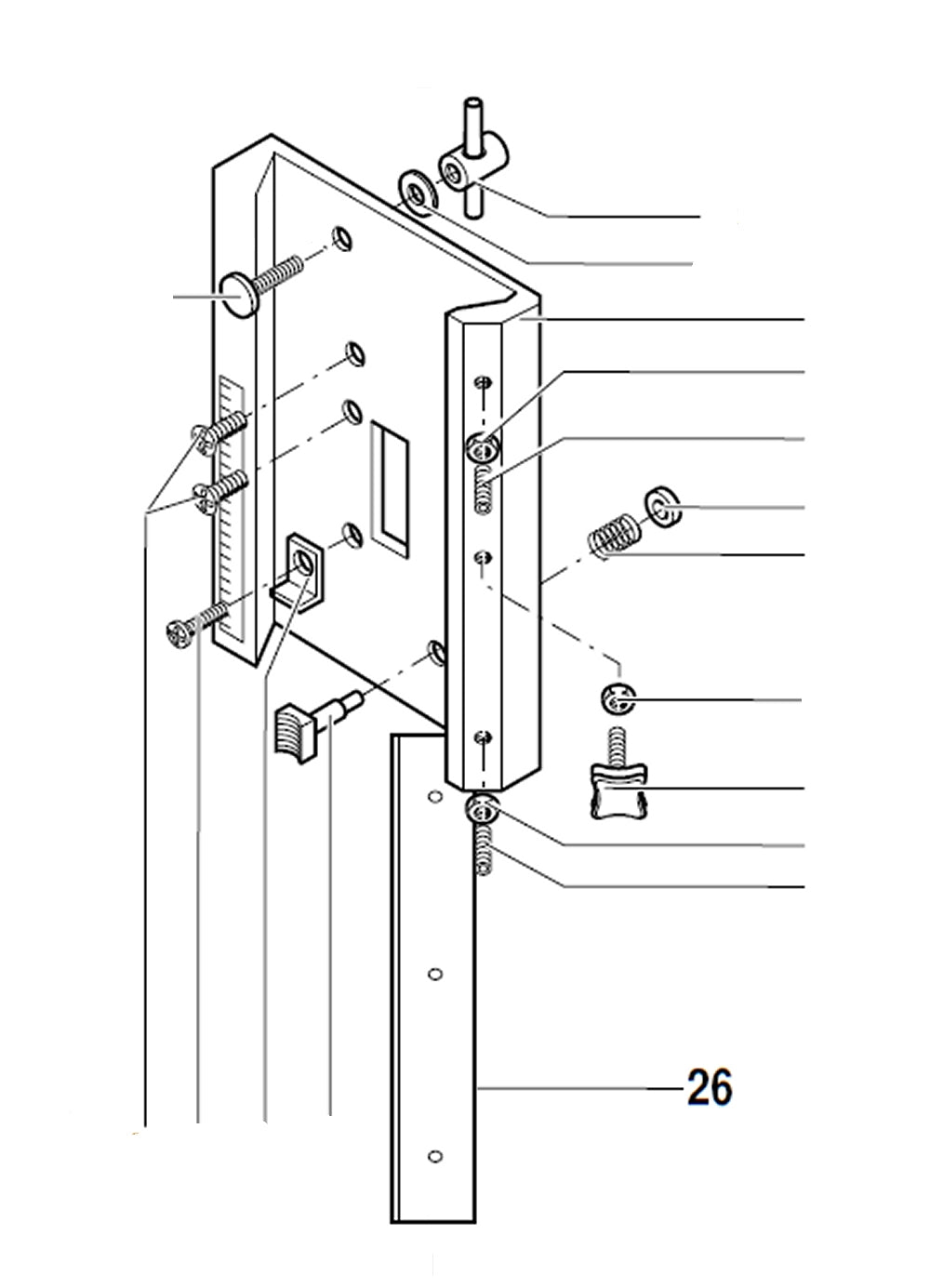 PROXXON 20000-26 Stahlleiste für Bohr- und Fräsbank BFB2000
