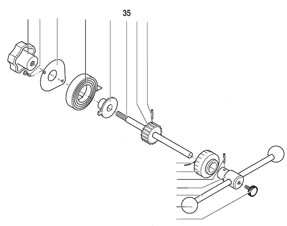 PROXXON 20000-35 Vorschubwelle für Bohr- und Fräsbank BFB2000