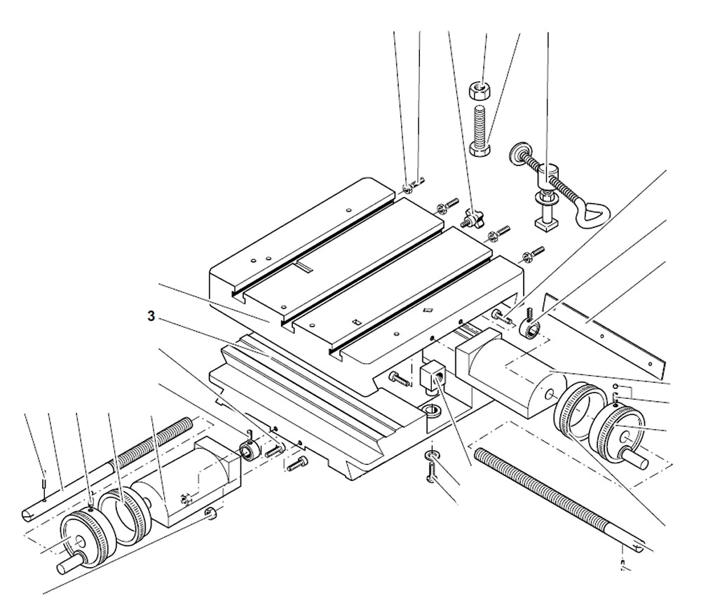 PROXXON 20150-03 Mittleres Aludruckgußteil / Mittelteil für Kreuztisch KT150