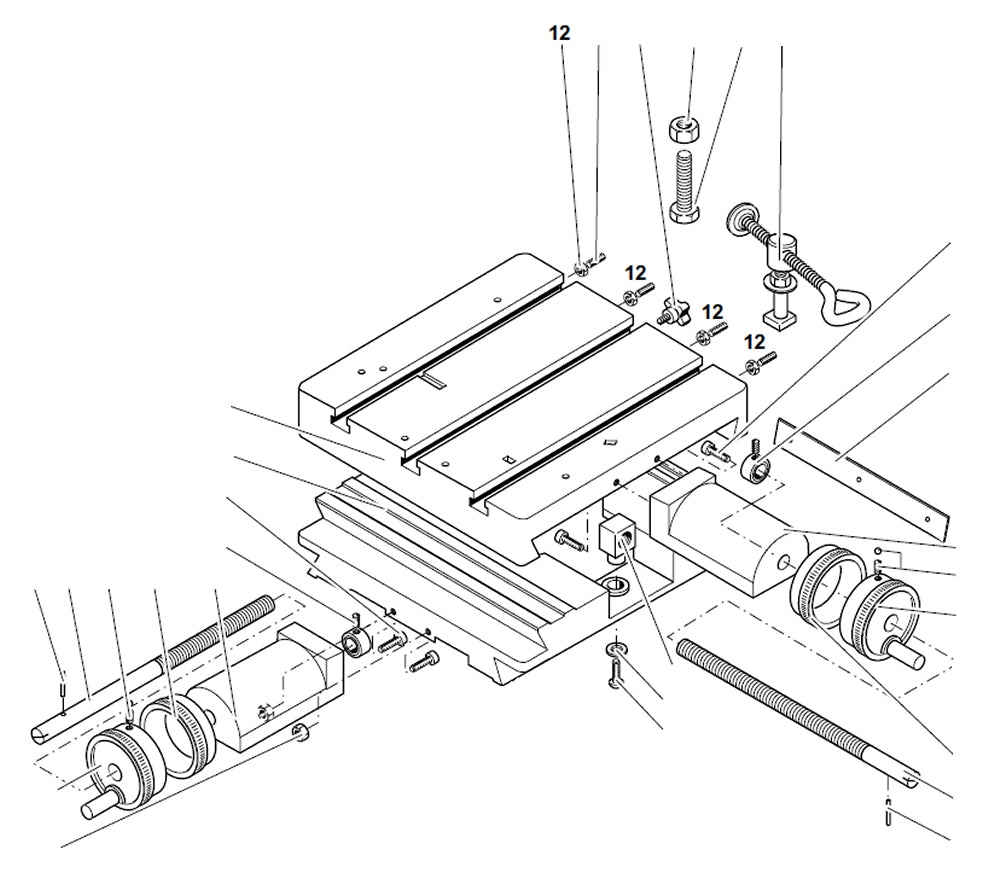 PROXXON 20150-12 Mutter M4 für Kreuztisch KT150
