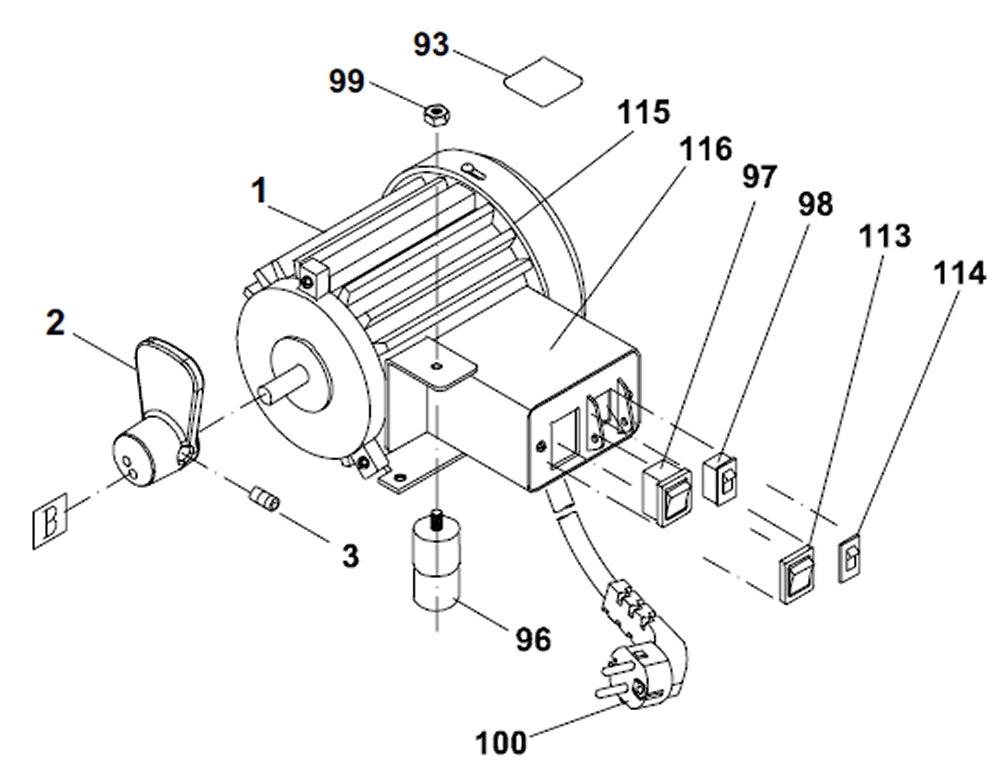 PROXXON 27094-01A Motor komplett für Dekupiersäge DS460