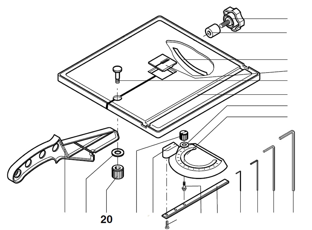 PROXXON 27172-20 Rändelmutter für Bandsäge MBS240/e
