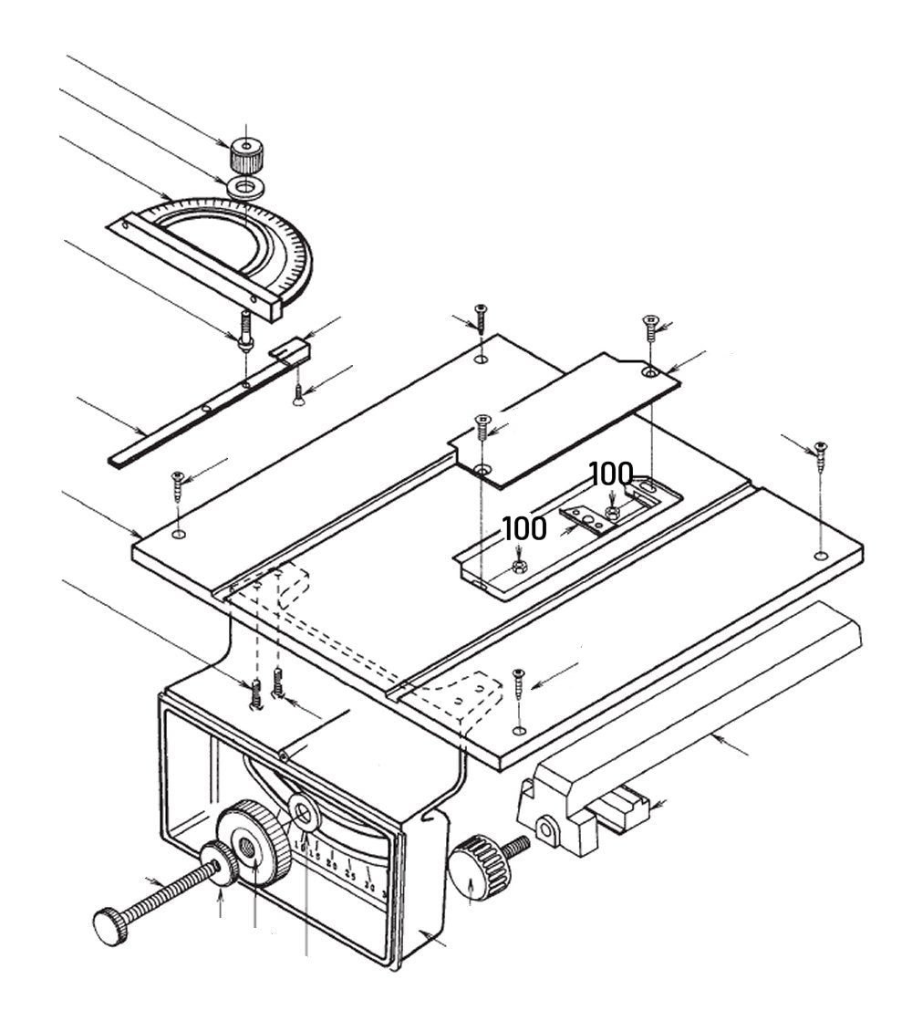 PROXXON 28070-100 Mutter Abdeckplatte für Feinschnitt-Tischkreissäge FKS/E