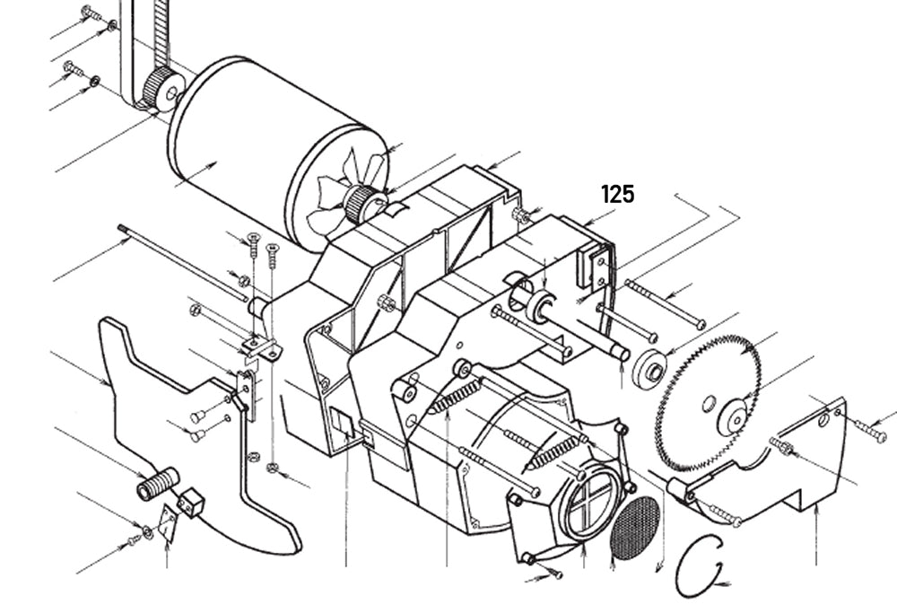 PROXXON 28070-125 Motorgehäuse groß für Feinschnitt-Tischkreissäge FKS/E