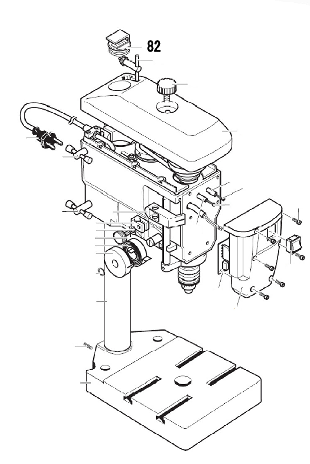 PROXXON 28124-82 Kappe mit Kabelhalter für Tischbohrmaschine TBH