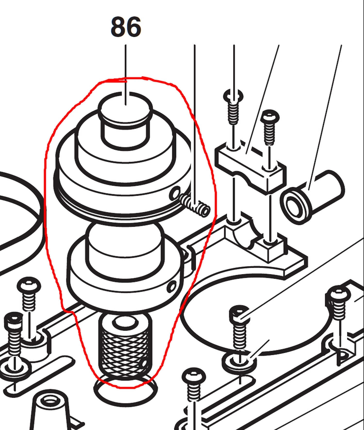 PROXXON 28124-86 Isolierte Motorriemenscheibe für Tischbohrmaschine TBH