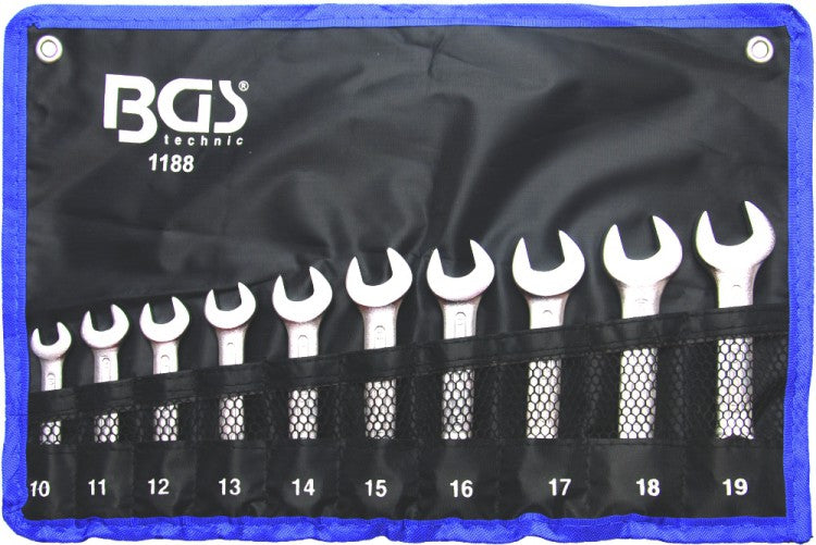 BGS 1188 Satz Ring Maulschlüssel KURZ METRISCH 10-19mm 10tlg