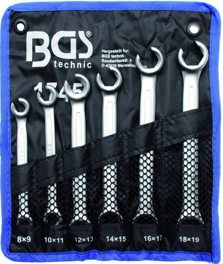 BGS 1745 Satz Ringschlüssel OFFEN 8-19mm 6 teilig für Bremsleitung Hydraulikleitungen