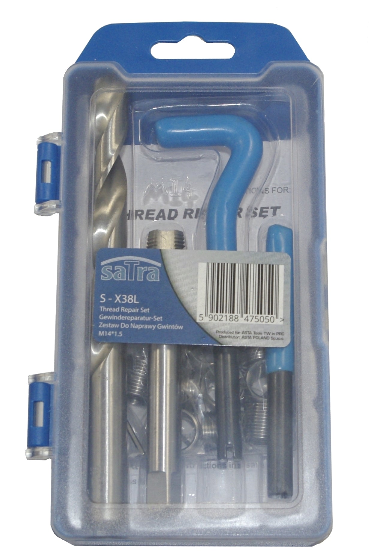 SATRA S-X38L Satz Gewindereparatur M14 x 1.5 Gewinde Set 15 tlg. inkl. Bohrer