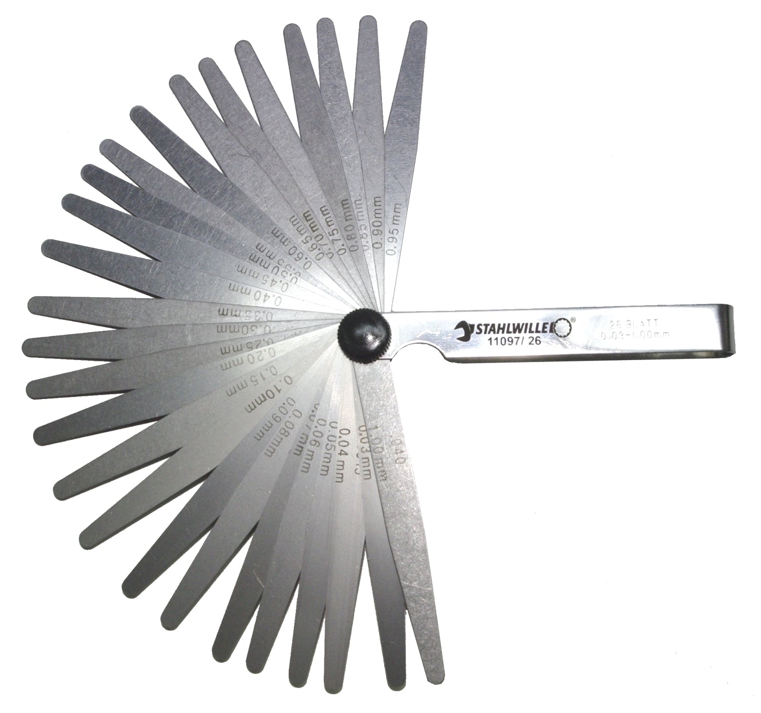 STAHLWILLE 11097/26 Präzisions Fühlerlehre Abstandlehre 26 Blatt - 74240005