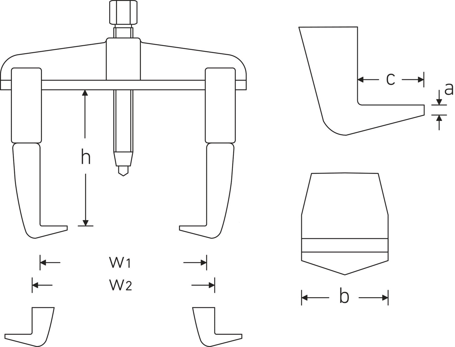 STAHLWILLE 11200 Abzieher zweiarmig Größe 6 max. Belastung 7,5 Tonnen - 71020006
