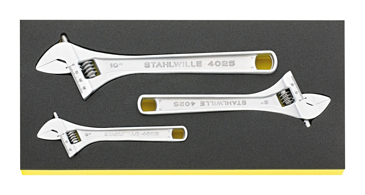 STAHLWILLE 4025/3 Satz Einmaulschlüssel verstellbar 6 8 10 in TCS Einlage - 96838797