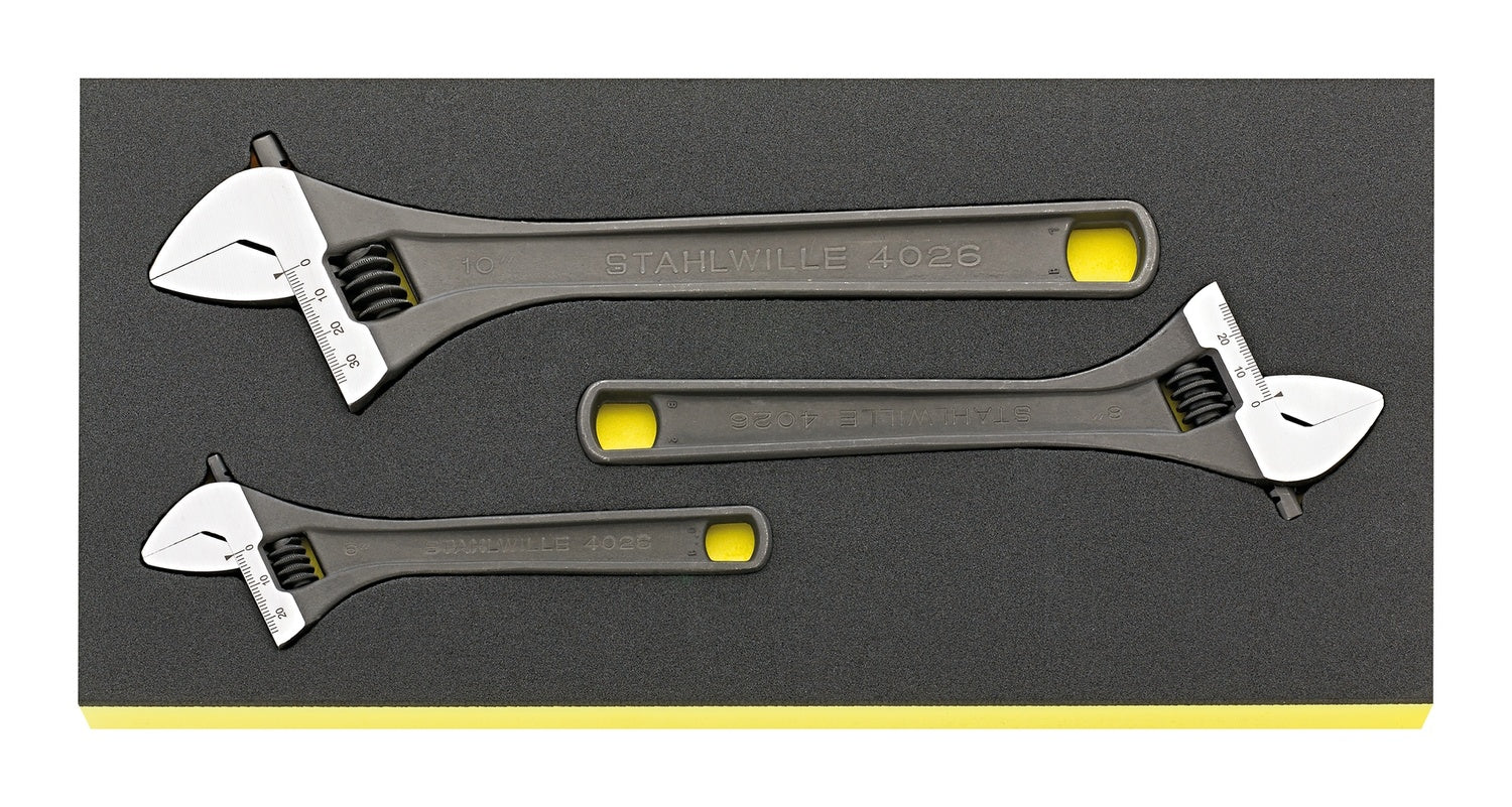 STAHLWILLE 4026/3 Satz Einmaulschlüssel verstellbar 6 8 10 in TCS Einlage - 96838796