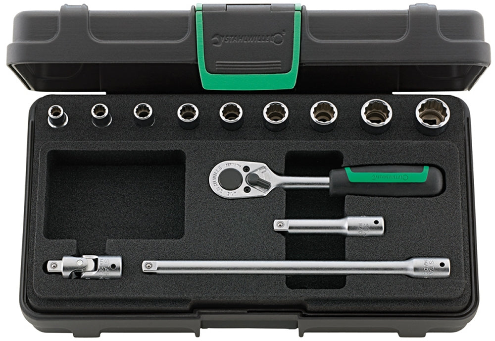 STAHLWILLE 40aD/9/4 ZOLL Steckschlüssel Garnitur Antrieb 6,3mm (1/4") 13 teilig - 96016302