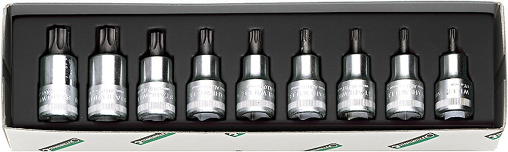 STAHLWILLE 54TX/9 Satz TORX Bit Schraubendrehereinsätze Antrieb 12,5mm (1/2") - 96031004