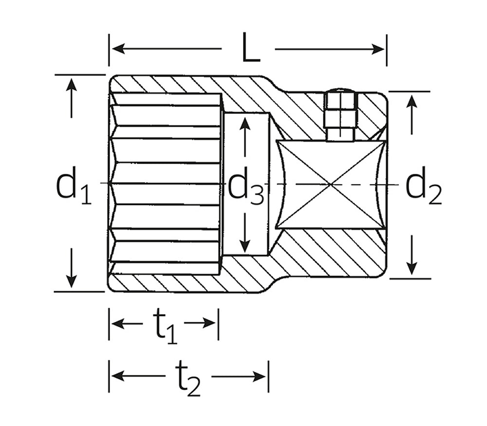 STAHLWILLE 60 Steckschlüsseleinsatz Nuss 34mm Antrieb 25mm (1") - 06010034