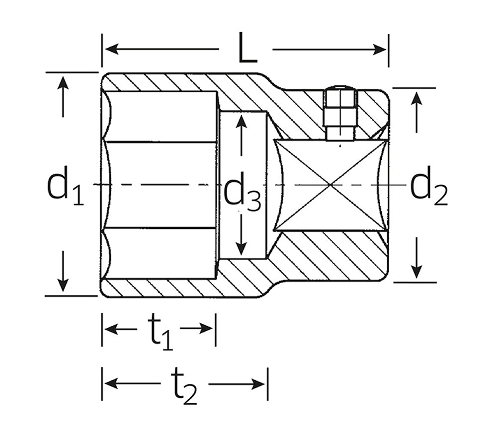 STAHLWILLE 60 Steckschlüsseleinsatz / Nuss 75mm Antrieb 25mm (1") - 06010075
