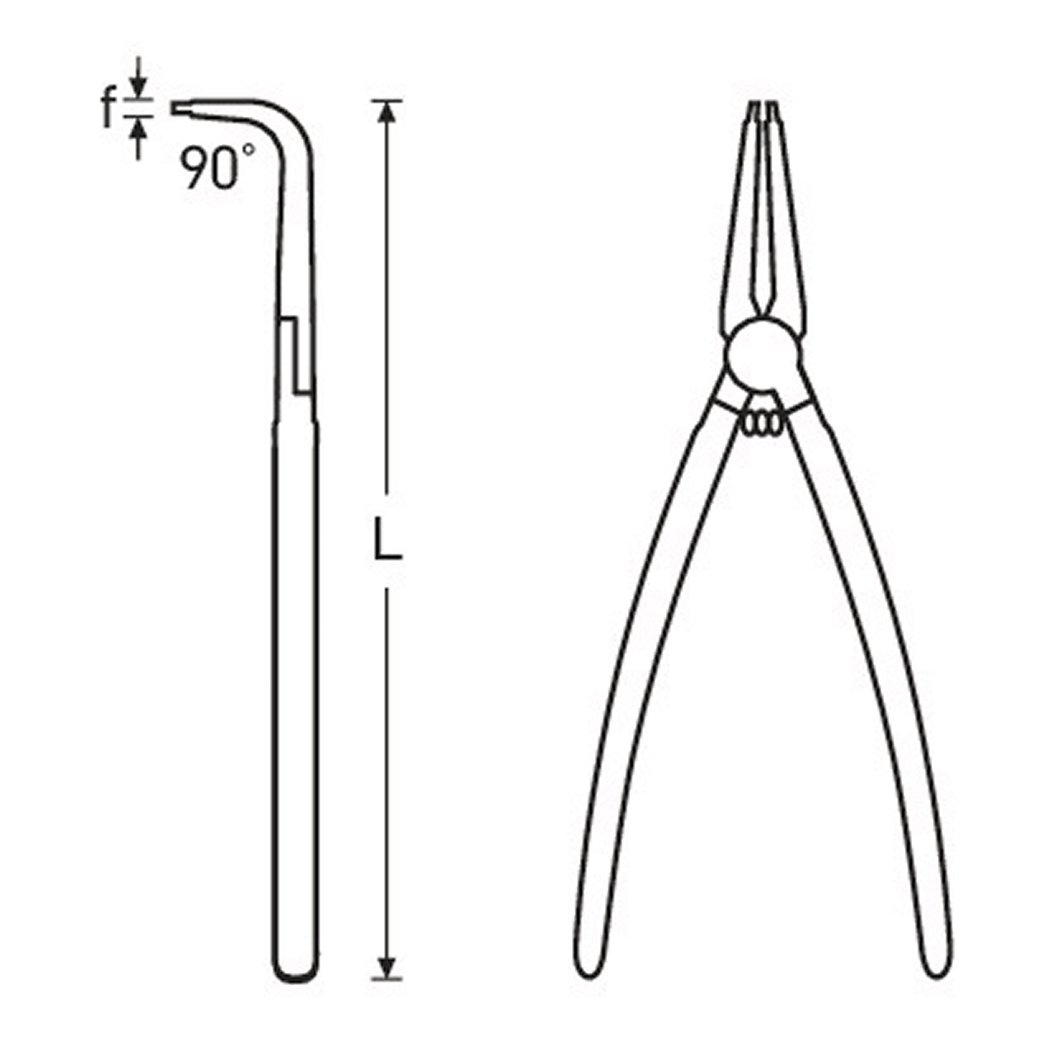 STAHLWILLE 6546 Sicherungsringzange A01 für Außenringe gewinkelt - 65464101