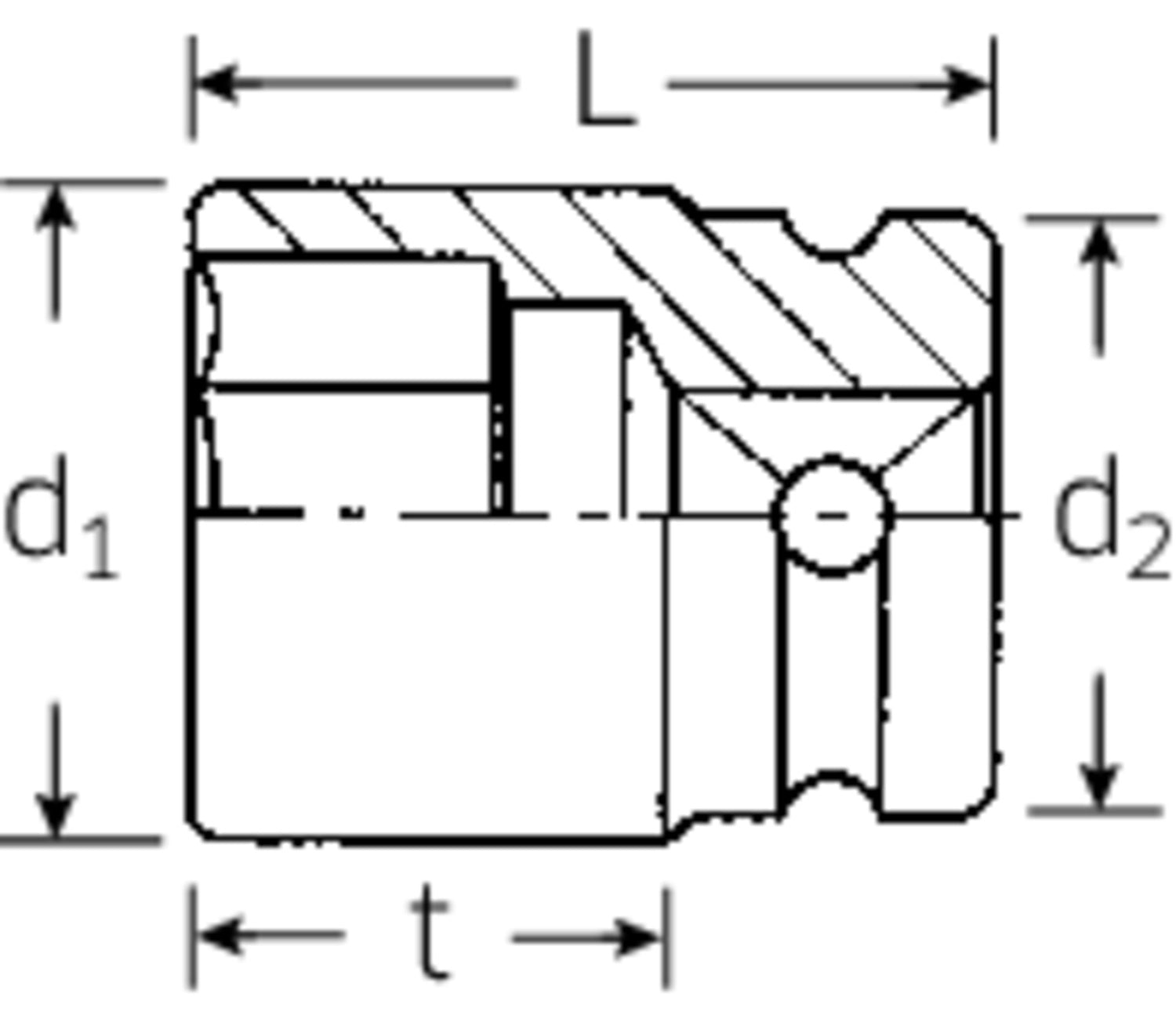 STAHLWILLE 2309 IMPACT Steckschlüsseleinsatz 21mm Antrieb 12,5mm (1/2") - 23090221