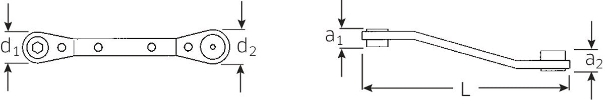 STAHLWILLE 25B Bit Ratschenschlüssel umschaltbar abgewinkelt - 41541620