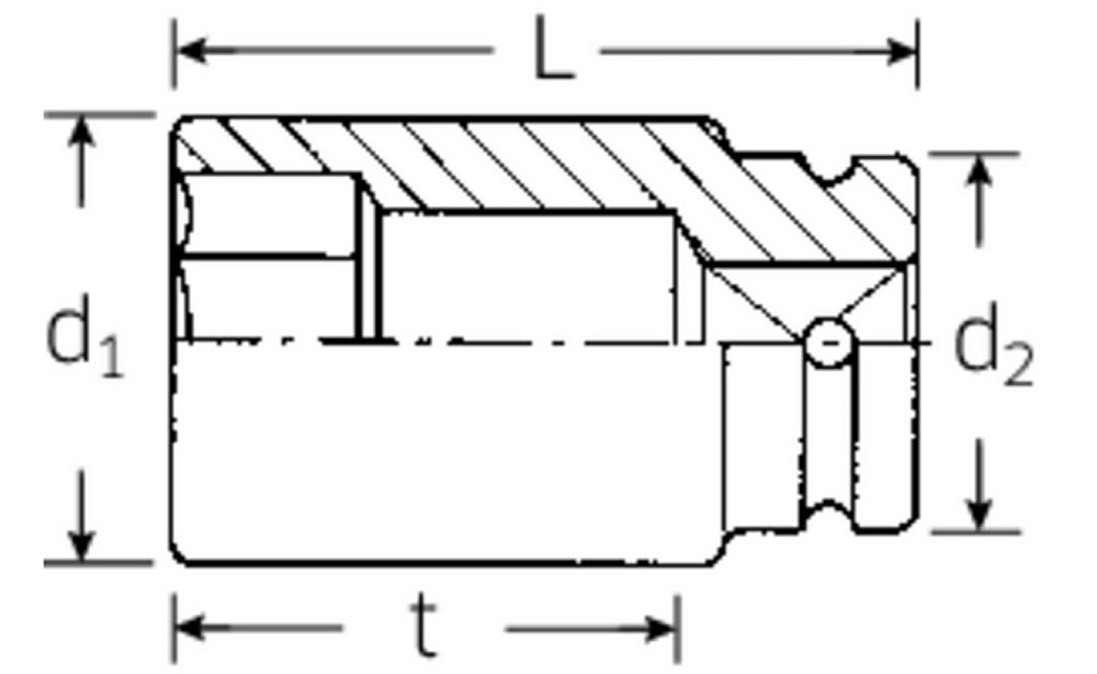 STAHLWILLE 66IMP IMPACT Steckschlüsseleinsatz 38mm Antrieb 25mm (1") - 26020038