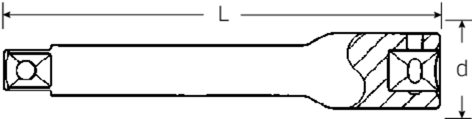 STAHLWILLE 405 Verlängerung Länge 150mm Gr. 6 Antrieb 6,3mm (1/4") - 11010002