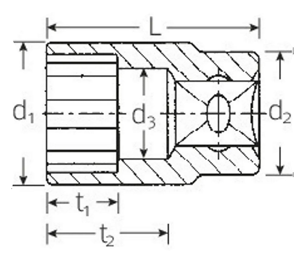 STAHLWILLE 45aP Streckschlüsseleinsatz Gr. 5/16" Antrieb 10mm (3/8") - 02430020