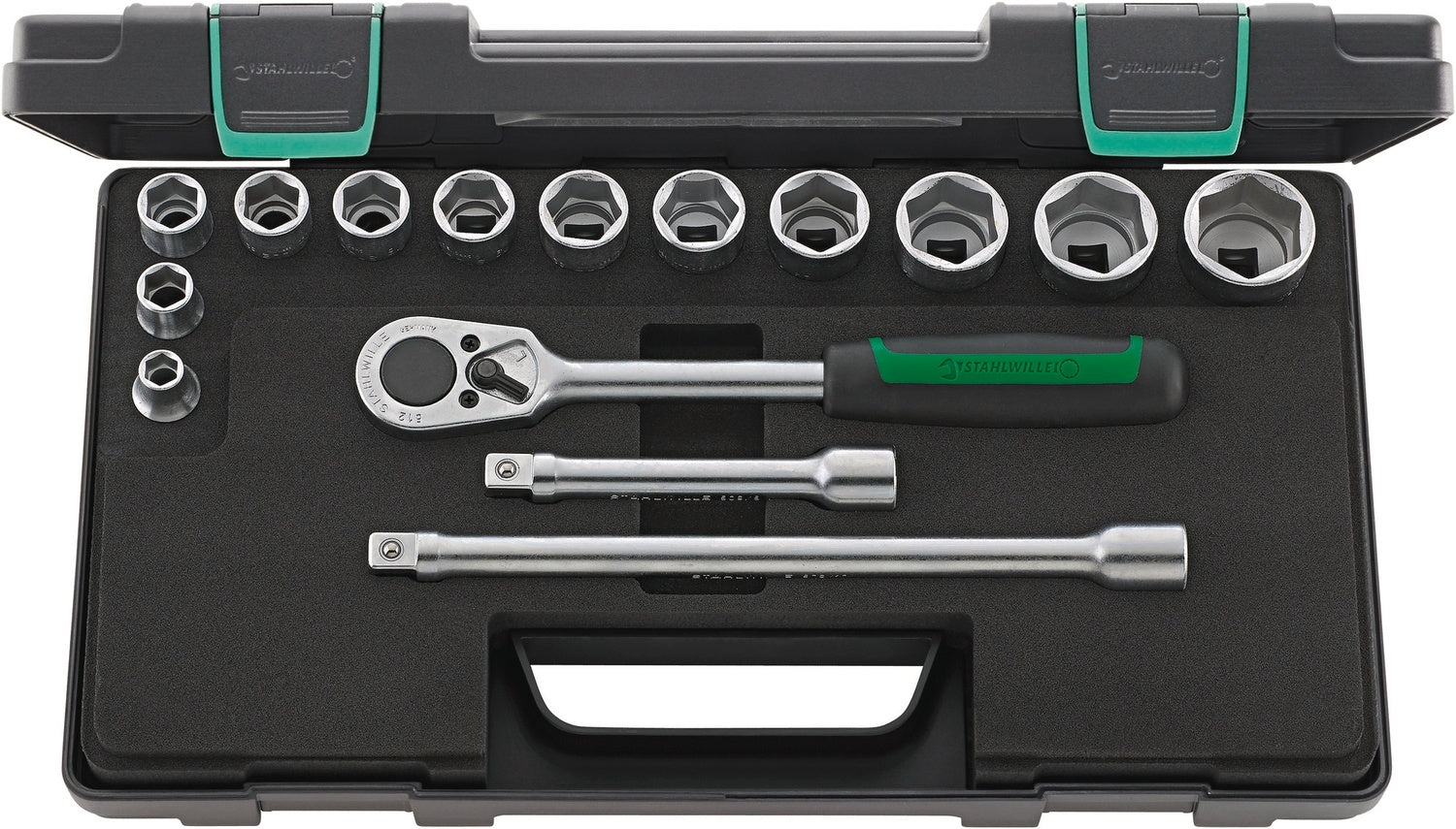 STAHLWILLE 52/12/3 Steckschlüssel Garnitur Antrieb 12,5mm (1/2") 15 teilig - 96031436
