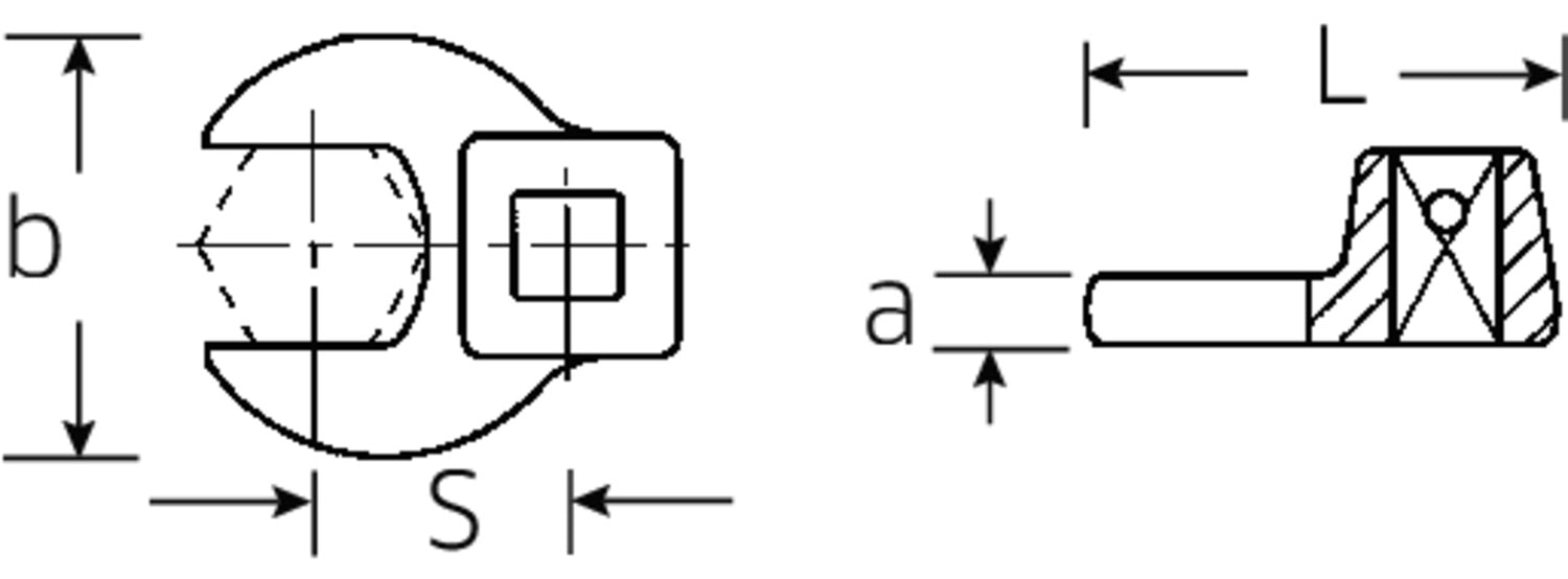 STAHLWILLE 540 34mm CROW-FOOT Schlüssel Antrieb 10mm (3/8") - 02200034