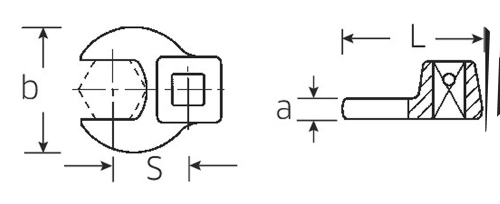 STAHLWILLE 540a 2 3/8" ZOLL CROW-FOOT Schlüssel Antrieb 12,5mm (1/2") - 03500078