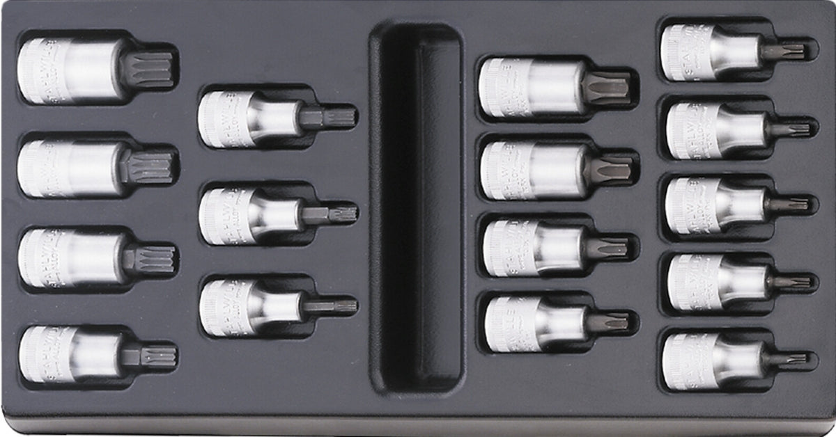 STAHLWILLE ES 54X/54TX Torx Steckschlüsselgarnitur Einlage 16 teilig Antrieb 12,5mm (1/2") - 96838115